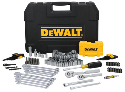 #ad DEWALT 142 Piece Mechanics Tool Set – SAE amp; Metric 1 4″ amp; 3 8″ Drive $104.99