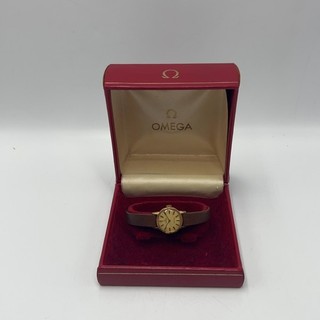 Omega Geneve Ladies Gold Tone Manual Wind Wristwatch Non Working With Box