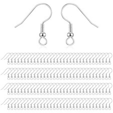 400 Pcs Stainless Steel Earring Hooks, Fish Hooks French Wire Hooks with Silver