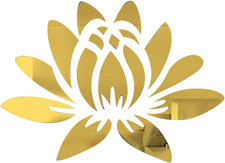 3D Acrylic Mirror Wall Sticker Lotus Flower Decor Wall Art Decals Self Adhesive