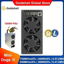 Goldshell Mini Doge 3 Ⅲ Miner LTC Doge Coin Dual Modes 700M or 550M with PSU