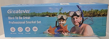 Greatever Snorkel Set Pano 3 Window Snorkel Mask Adult, Panoramic Wide View