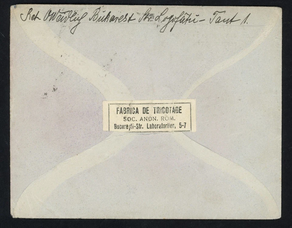 Cubierta fina de Rumania de 1919 a Alemania 1,11 Ferdinand Bucarest-Fábrica de Losenich Foto 2 de 3