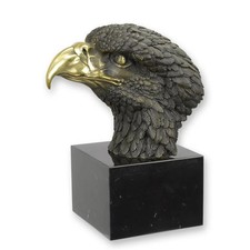 STATUA MODERNA SCULTURA BRONZO TESTA AQUILA