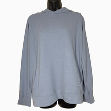 Tommy John Loungewear Womens L waffled hoodie pullover blue pockets top sweatshi