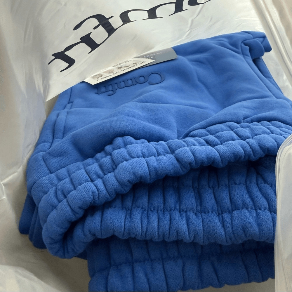 Comfrt Comfort Minimalist Straight Leg Sweatpants Cobalt Blue Medium NIB Sold Ou