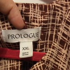 Prologue XXL Midi Dress 3/4 Sleeve Abstract Brown Beige Long 100% Polyester