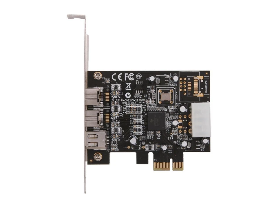 SYBA SY-PEX30016 3 Port IEEE 1394 Firewire 2x 1394B & 1x 1394A PCIe 1.1 x1 Card - Image 3 of 4