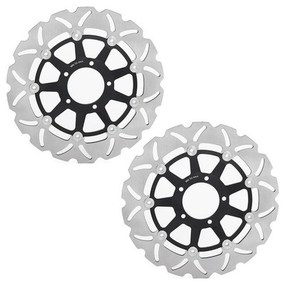 for Ducati Black Front Brake Rotors Discs HYPERMOTARD 1000 EVO SP 2010-2013 2012