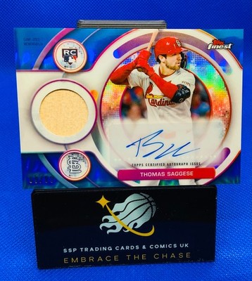 2025 Topps Finest - Thomas Saggese (RC) - Blue Refractor - Rookie Auto Relic - 69/99