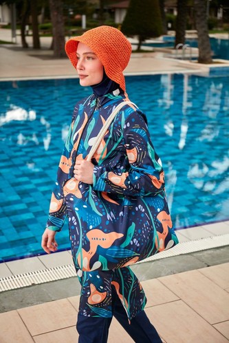 Colourful Burkini Modest Swimwear R2401 - Picture 2 of 5