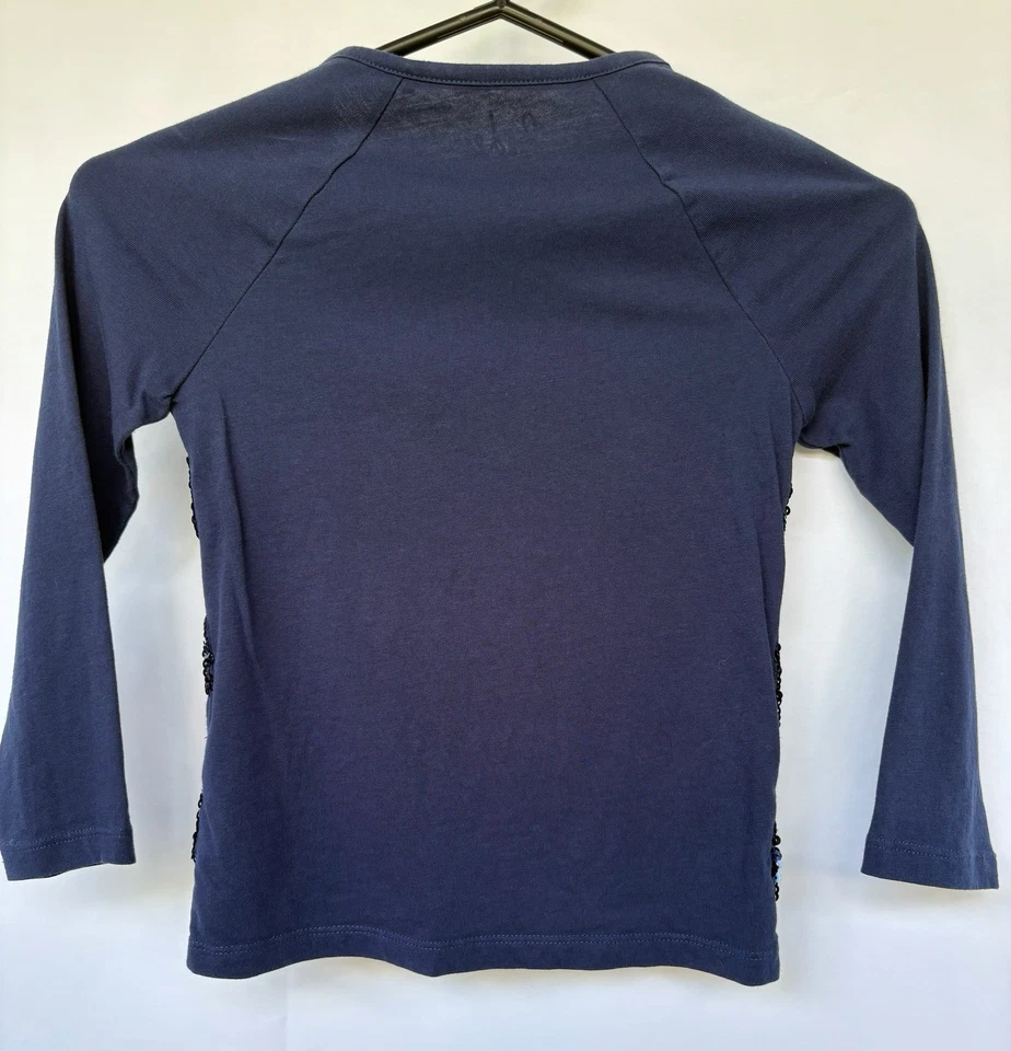 Camisa a Rayas Boden Niñas Talla 5-6y Azul Marino Lentejuelas Foto 2 de 4