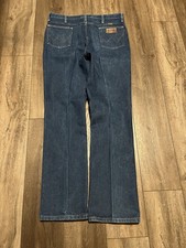 Vintage 80s Wrangler 945NAV Jeans 38x34 Made in USA Dark Wash Bootcut Western