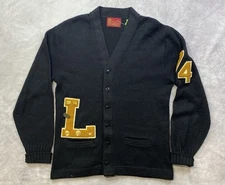 Vintage 1970s Kings Road Sears Letterman Cardigan Sweater Size 34