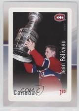 2017 Canada Post Hockey Night Heroes Stamps On Card Jean Beliveau HOF e6j