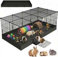 20 Planes Guinea Pig Cages Enclosed Hamster Cage with Door  Waterproof Liner