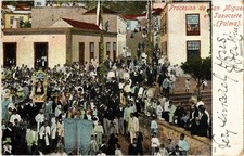 PC SPAIN GRAN CANARIA PROCESSION DE SAN MIGUEL EN JAZACORTE PALMA (a80450)