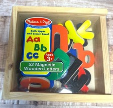 Melissa  Doug Wooden Alphabet Letters Uppercase  Lowercase 52 PIECES Wood Case