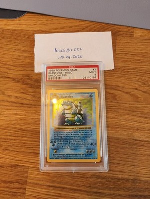 1999 POKEMON BASE SET SHADOWLESS BLASTOISE TURTOK #2 HOLO PSA 9 Mint English TCG