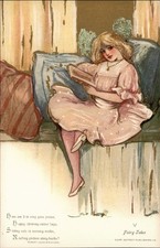 RARE Samuel Schmucker Fairy Tales Robert Louis Stevenson poem Phostint PC