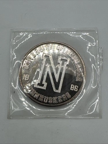 Nebraska Cornhuskers 1986 Schedule 1 Oz Troy 999 Fine Silver