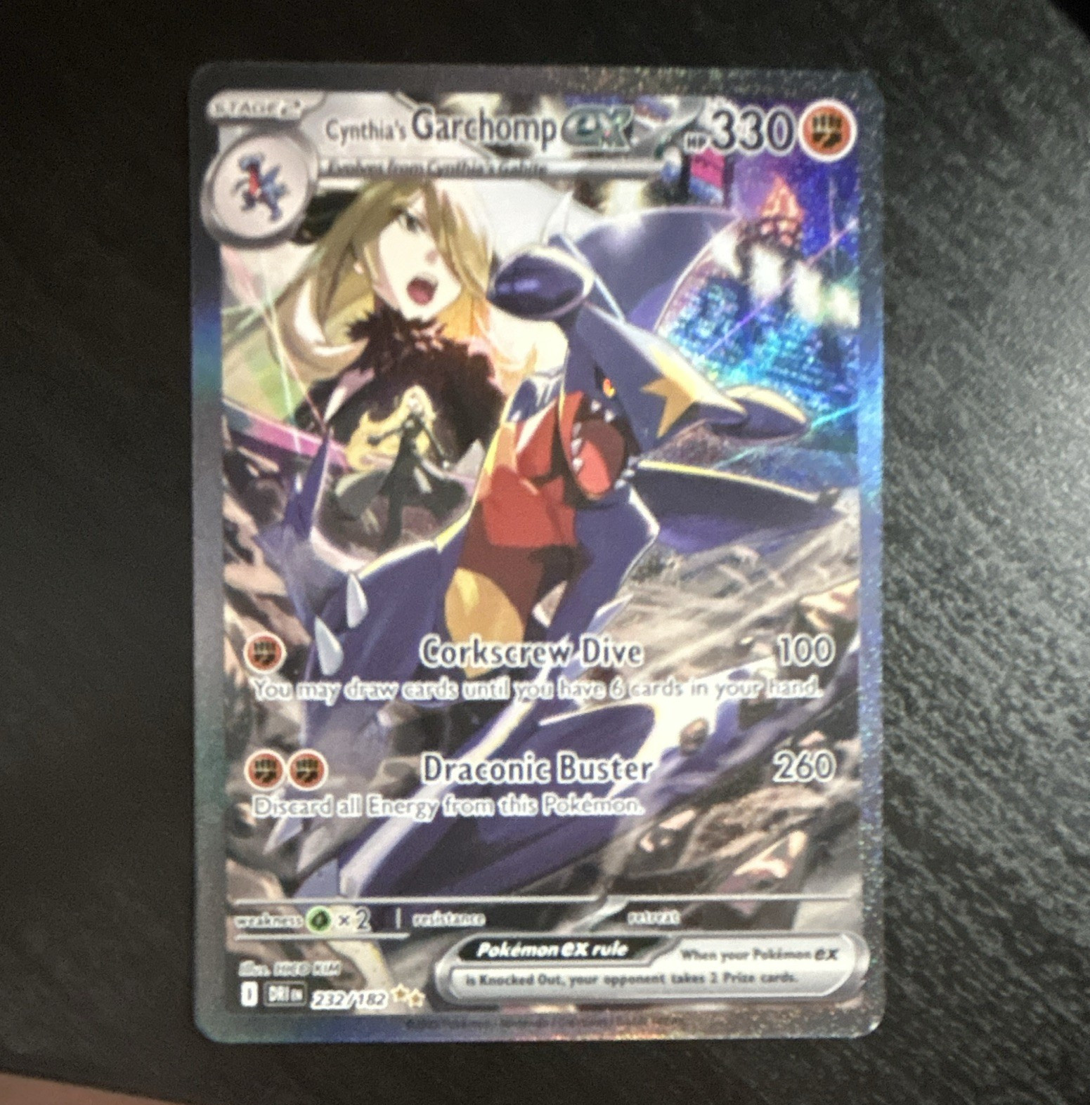 Cynthia's Garchomp ex 232/182 SV10 Destined Rivals Secret Rare Full Art Holo EN