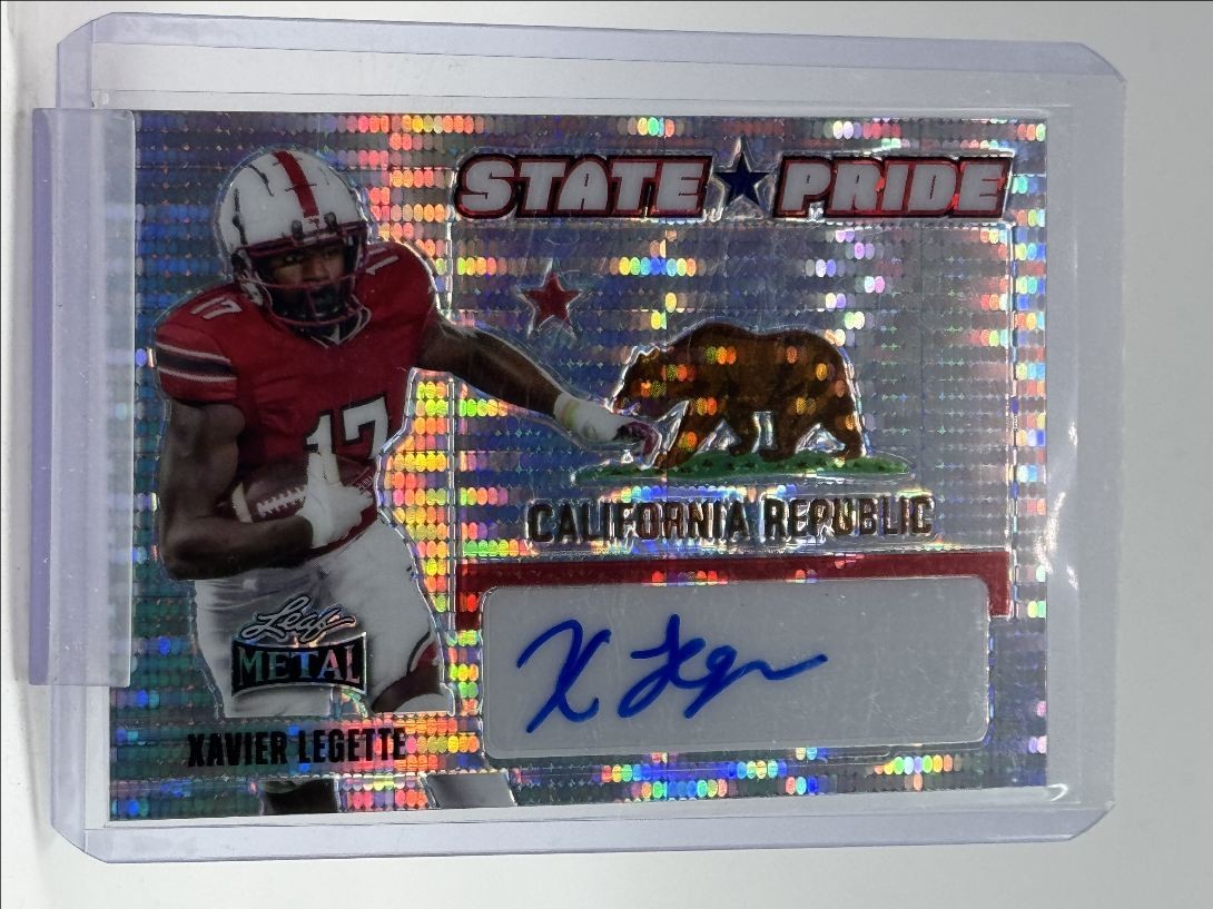 Xavier Legette Leaf Metal State Pride Autographs #SPXL1 Pink Pulsar