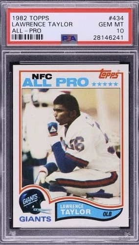 Topps 1982 Lawrence Taylor NFC All-Pro #434 New York Giants PSA 10 Graded