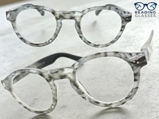 Classic Vintage Retro Style READING EYE GLASSES READERS Round Gray Frame 1.25
