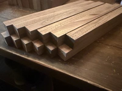 20 PIECES -  12'' LONG BLACK WALNUT PEN / SPINDLE LATHE BLANKS 1  X 1  X 12''