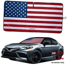 American Flag Windshield Sun Shade, High-Resolution Large USA Original Flag