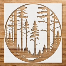 Forest Landscape Wall Art Stencil for Nature - Inspired DIY Crafts - StencilAir