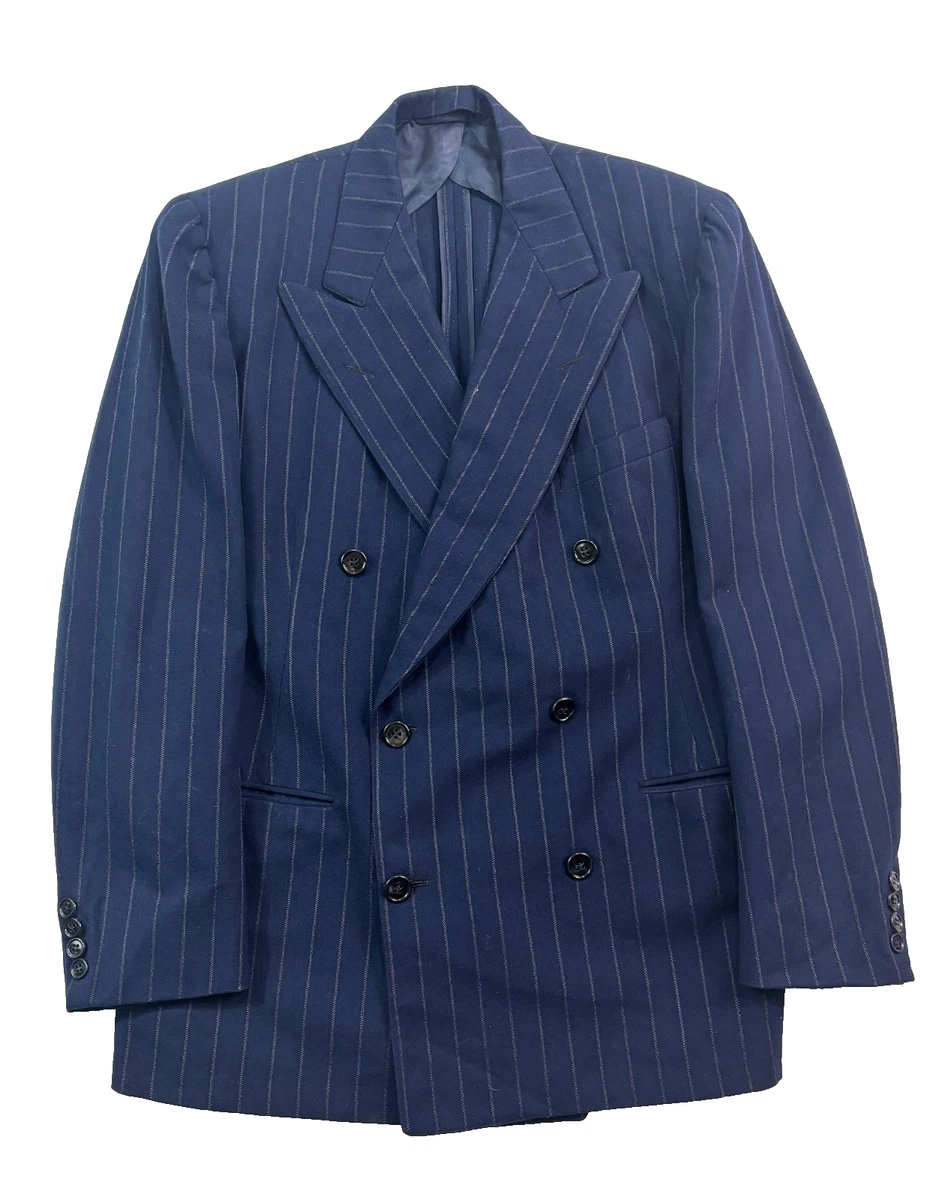 Blue Double-Breasted Striped Suits & Blazers for Men for sale | eBay