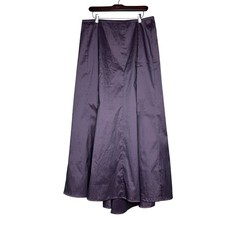 Tadashi Shoji Vintage Maxi Skirt Purple/Eggplant Satin Taffeta Shirt Sz 14