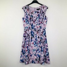 J Crew 4 Dress A-Line Flare Lilac Watercolor Floral Print Purple Style E2097 T4