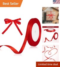 Elegant Red Double-Sided Satin Ribbon 1/4 Inch x 25 Yards for Crafts  Wrapping