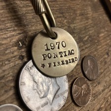 1970 Pontiac Firebird Solid Brass Key Fob B 70 1970 Pontiac Firebird Solid Brass Key Fob B 70