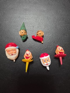 Vintage Lot Of 6 1960s Retro Kitsch Baking Pick Decorations
