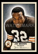 Jim Brown Browns Custom Caricatures Football Art Card