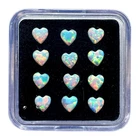 12 Pcs Australian Opal 4mm Heart Cabochon AAA Quality Lab Created Gemstone Lot