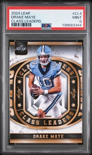 2024 Leaf Drake Maye Class Leader Rookie Card New England Patriots #CL4 PSA 9