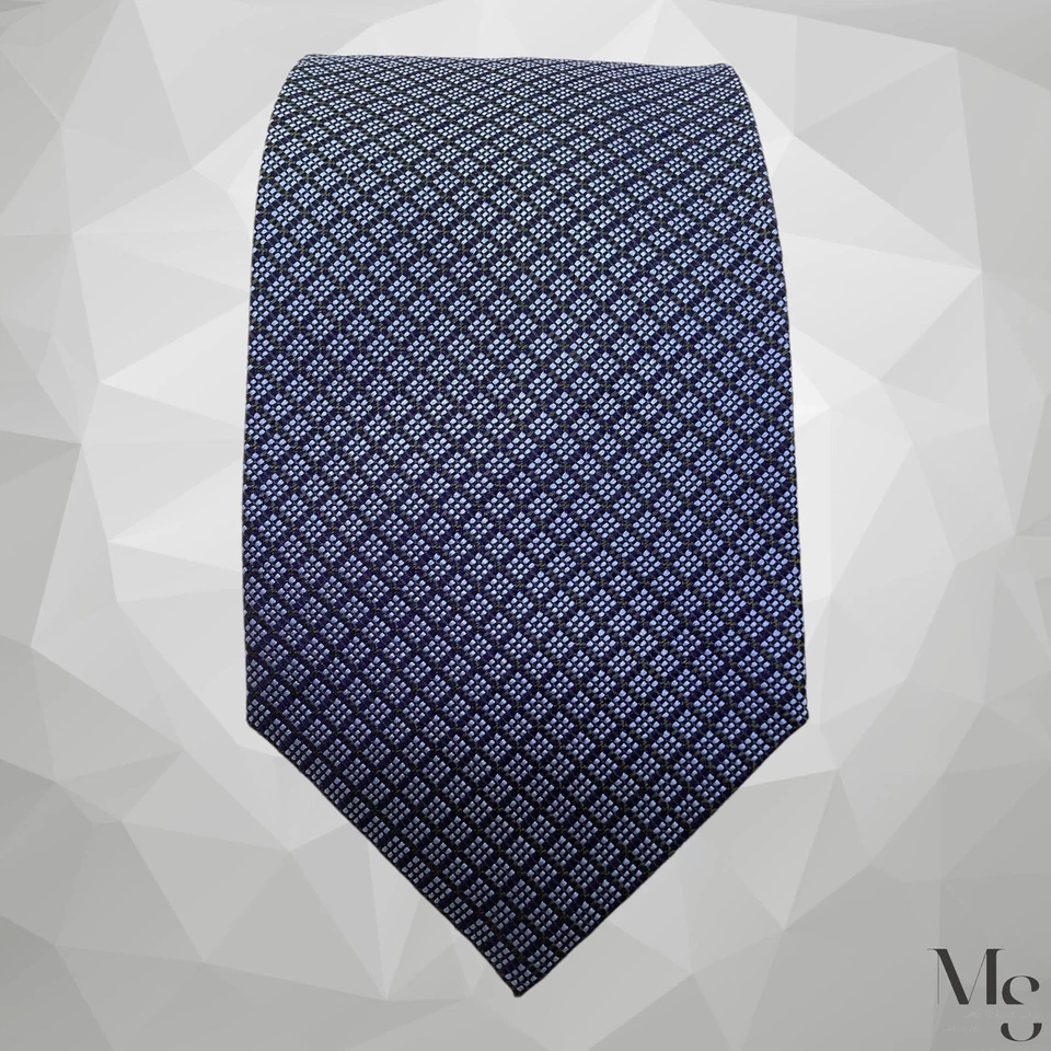 Corbata de seda geométrica azul TIFFANY & Co. hecha a mano en Italia 58’’- 3,75" EX ESTADO Foto 3 de 4