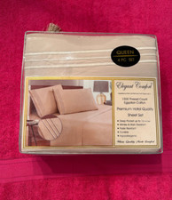elegant comfort 4 pc queen sheet set 1500 thread count egyptian cotton beige