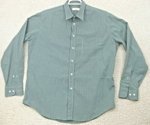 Daniel Hechter Shirt Green Micro-Check Men's Button Up XL Long Sleeve Cotton - Picture 1 of 11