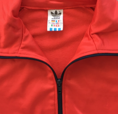 Adidas West Germany mens vintage 80s Navy Red Track Tracksuit Top