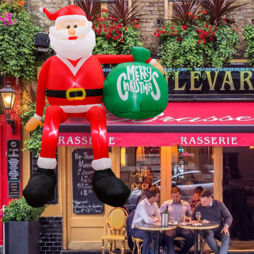 8FT GIANT Christmas Inflatables Sitting Climbing Santa Blow Up With LED Lights - Picture 6 of 10