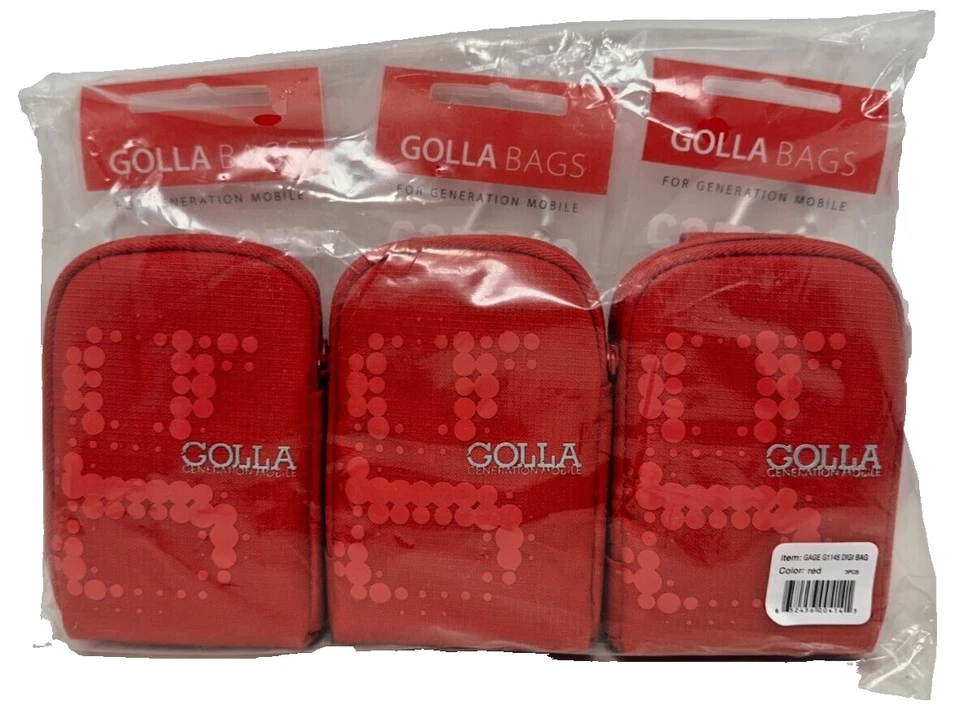 Golla Bag Pouch G1145 Red For Generation Mobile For Phone Camera Lot Of 3 Foto 2 de 3