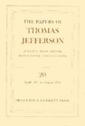 The Papers of Thomas Jefferson, Volume 20: April 1791 to August 1791 by Thomas Jefferson (Hardback, 1982)