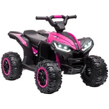 Quad Elettrico per Bambini 3-5 Anni 12V 2 Velocità Fari LED Rosa PKA713F Dechome
