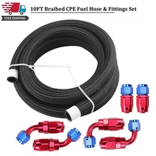 10feet 6AN Fuel line Swivel Hose Fitting Kit Braided Nylon Stainless Steel